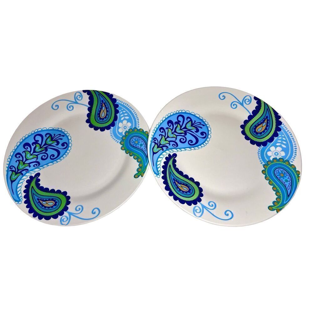"Paisley Blue" Retired Pattern Dinner Plate by Royal Norfolk Set of 2